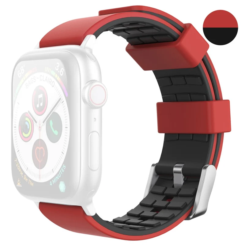 AHASTYLE WA11 Apple Watch Series 8 (45mm) / Watch Ultra contrast colors silicone strap - Black / Sapphire