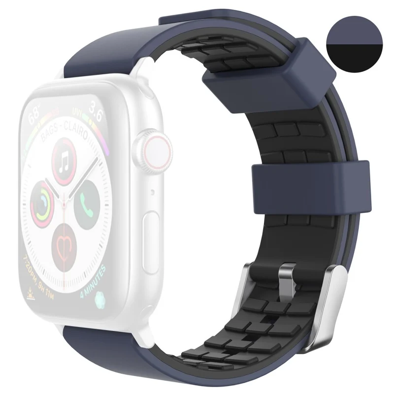 AHASTYLE WA11 Apple Watch Series 8 (45mm) / Watch Ultra contrast colors silicone strap - Black / Sapphire