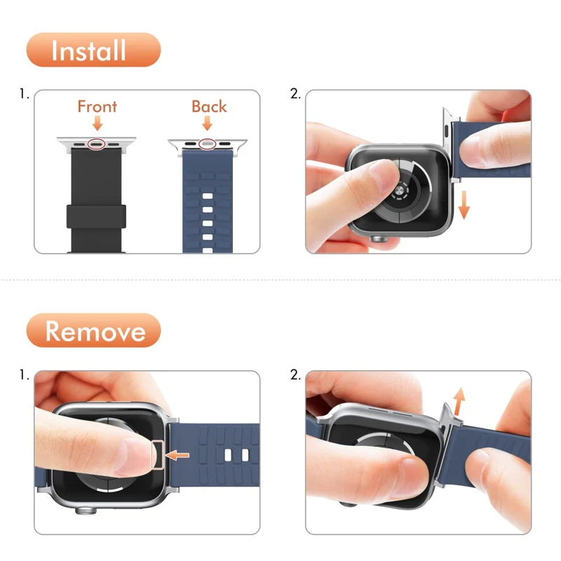 AHASTYLE WA11 Apple Watch Series 8 (45mm) / Watch Ultra contrast colors silicone strap - Black / Sapphire