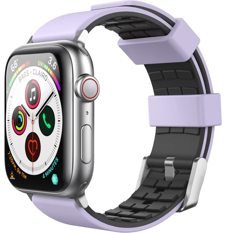 AHASTYLE WA11 Apple Watch Series 8 (45mm) / Watch Ultra contrast colors silicone strap - Black / Sapphire