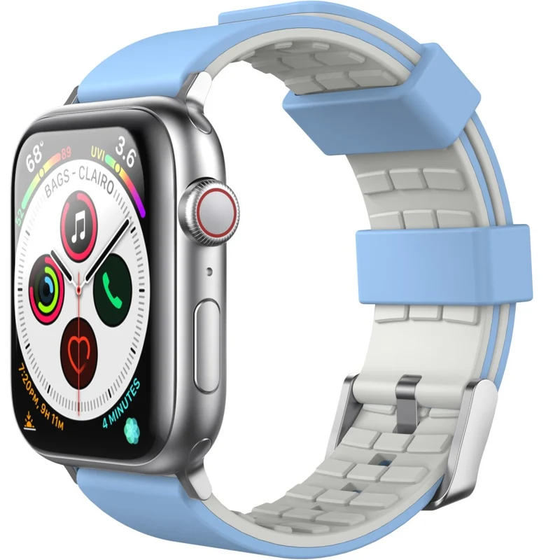 AHASTYLE WA11 Apple Watch Series 8 (45mm) / Watch Ultra contrast colors silicone strap - Black / Sapphire