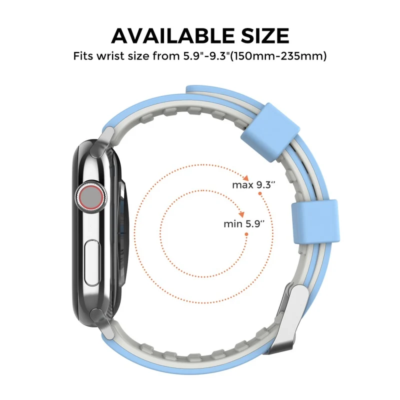 AHASTYLE WA11 Apple Watch Series 8 (45mm) / Watch Ultra contrast colors silicone strap - Black / Sapphire
