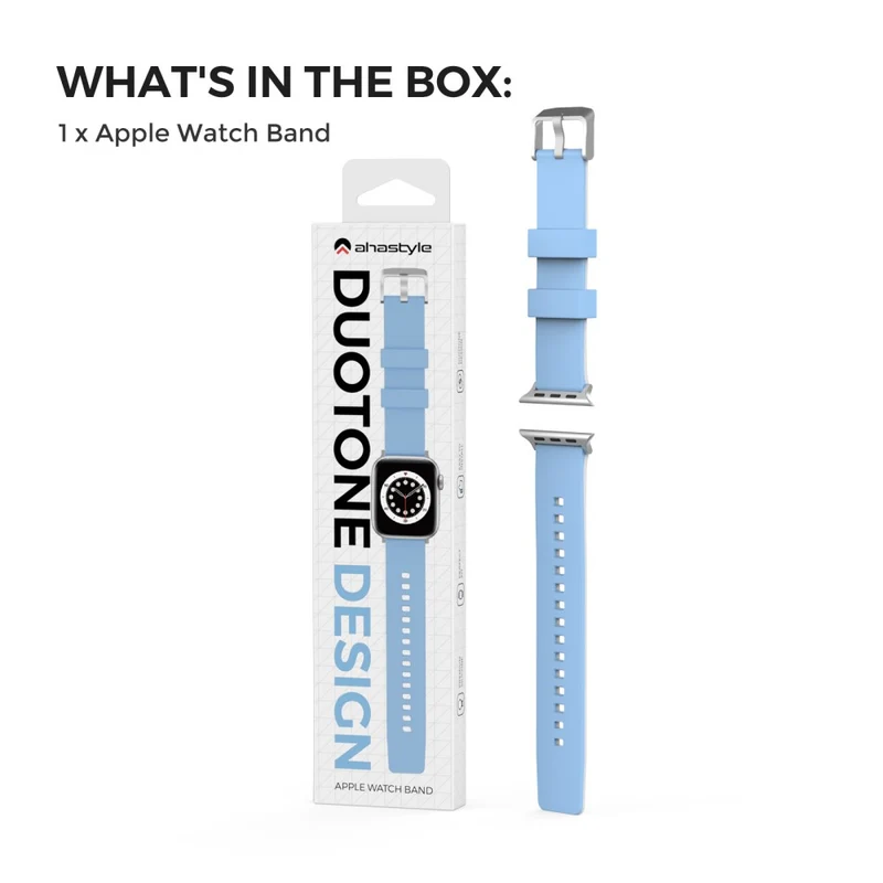 AHASTYLE WA11 Apple Watch Series 8 (45mm) / Watch Ultra contrast colors silicone strap - Black / Sapphire