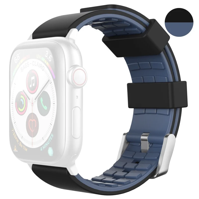 AHASTYLE WA11 Apple Watch Series 8 (41mm) contrast colors silicone strap - Black / Orange