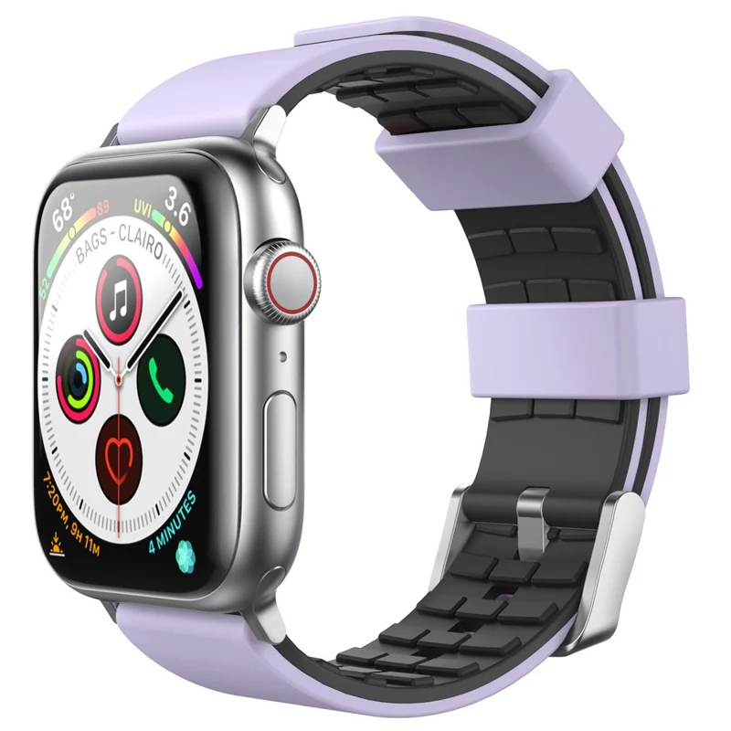AHASTYLE WA11 Apple Watch Series 8 (41mm) contrast colors silicone strap - Black / Orange