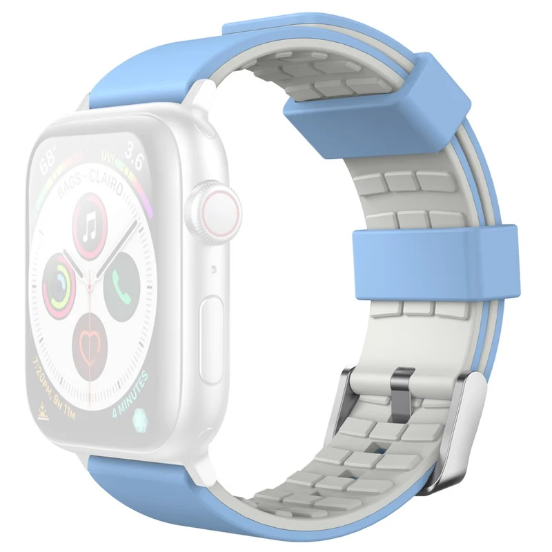 AHASTYLE WA11 Apple Watch Series 8 (41mm) contrast colors silicone strap - Black / Orange