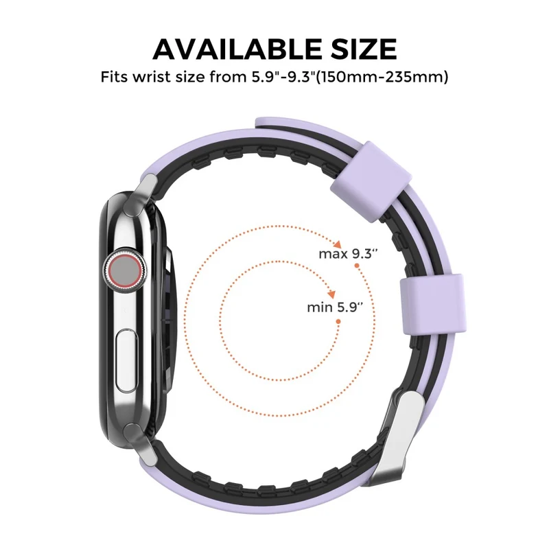 AHASTYLE WA11 Apple Watch Series 8 (41mm) contrast colors silicone strap - Black / Orange