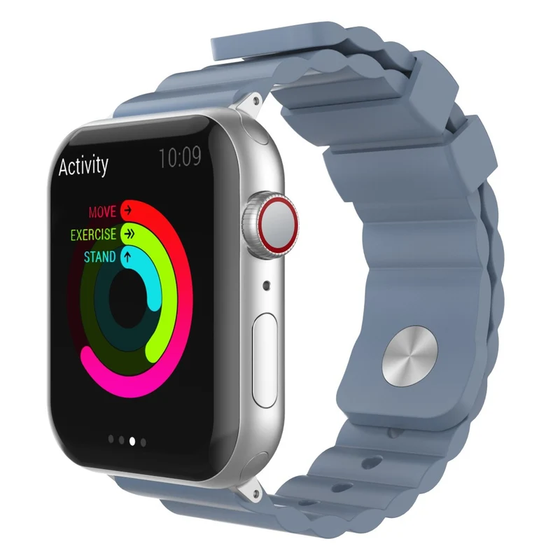 AHASTYLE WA02 Apple Watch Series 8 (45mm) / Watch Ultra silicone strap - Grey Blue