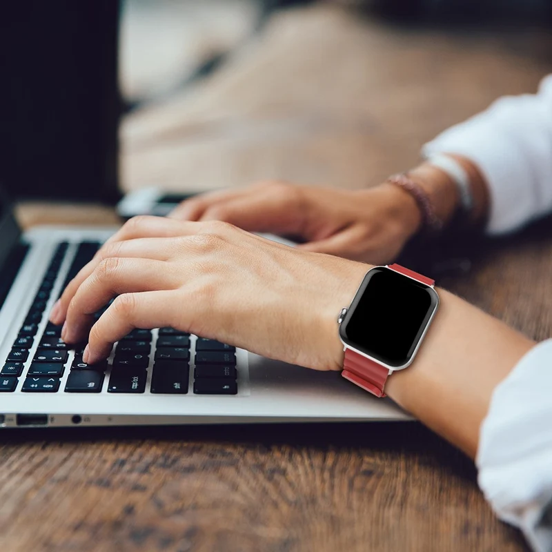AHASTYLE WA02 Apple Watch Series 8 (45mm) / Watch Ultra silicone strap - Grey Blue