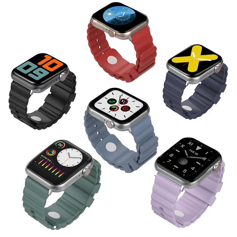 AHASTYLE WA02 Apple Watch Series 8 (45mm) / Watch Ultra silicone strap - Grey Blue