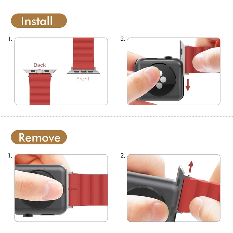AHASTYLE WA02 Apple Watch Series 8 (41mm) silicone strap