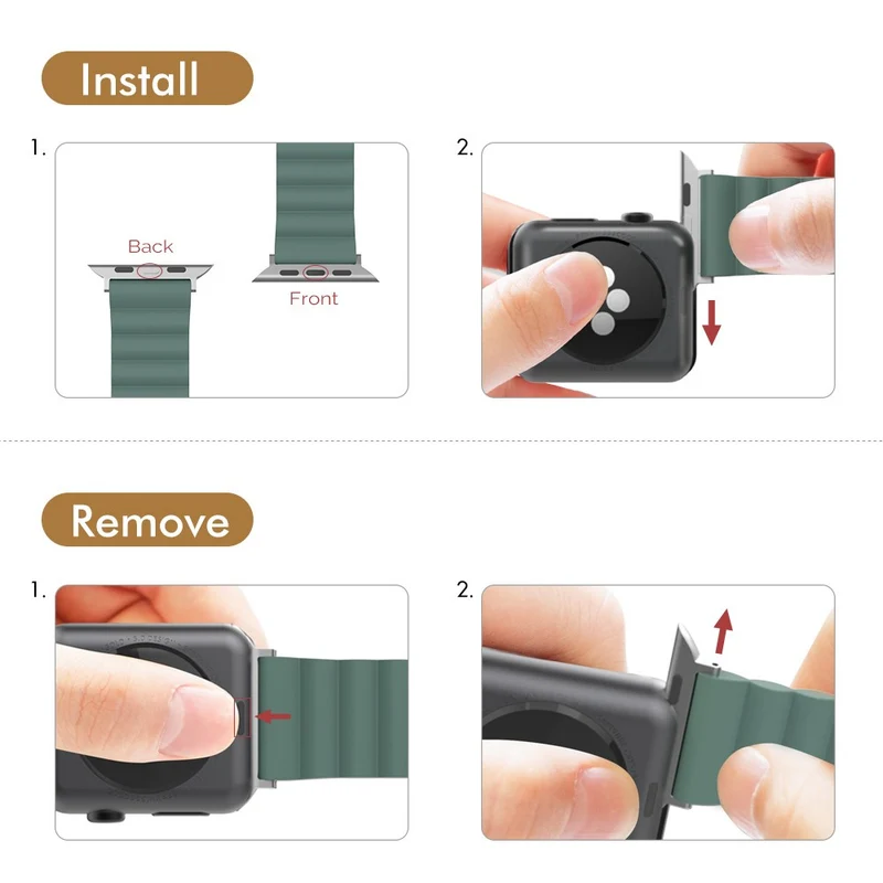 AHASTYLE WA02 Apple Watch Series 8 (41mm) silicone strap