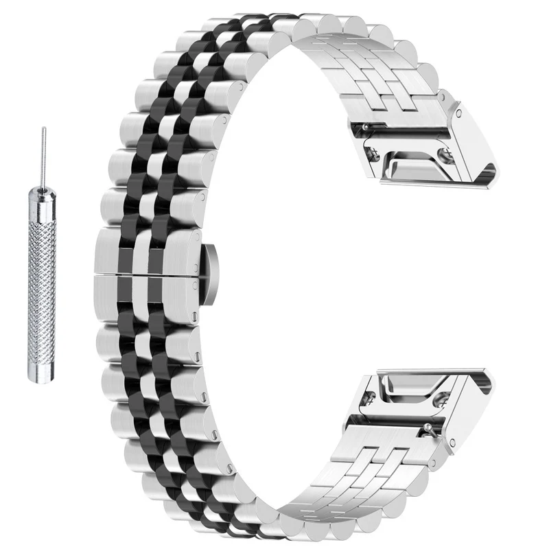 Garmin Fenix 7 / 7 Solar / Sapphire Solar / 6 stainless steel strap with tool - Silver / Black