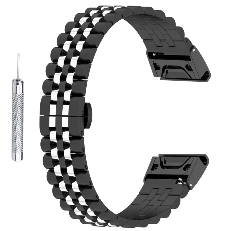 Garmin Fenix 7 / 7 Solar / Sapphire Solar / 6 stainless steel strap with tool - Silver / Black