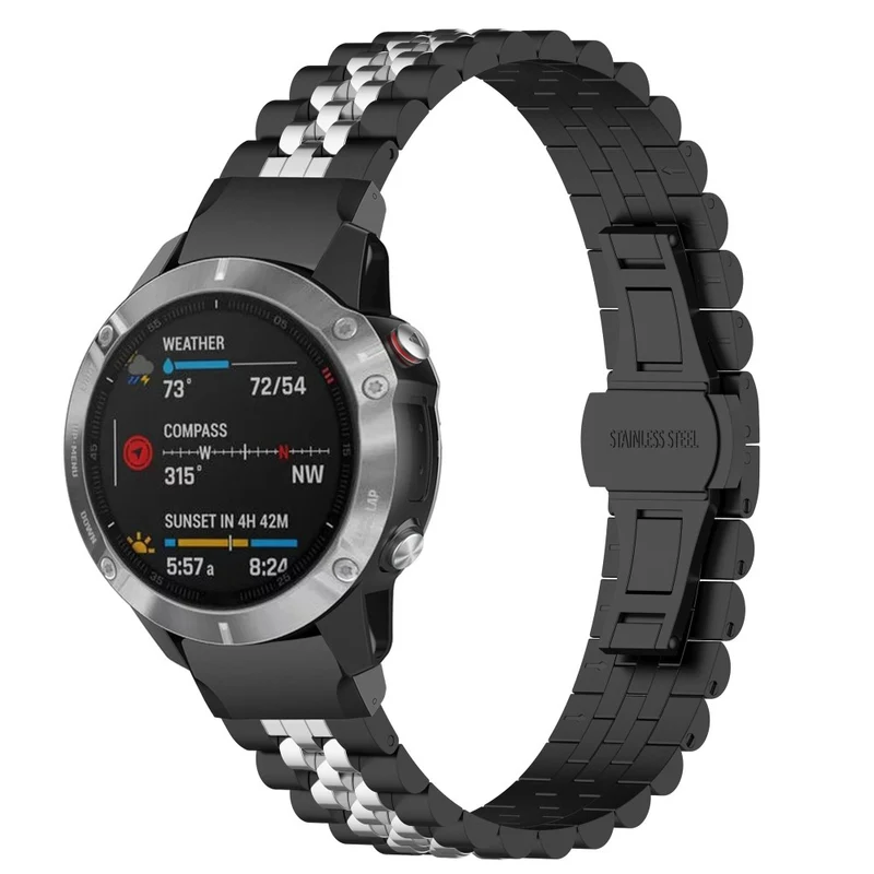Garmin Fenix 7 / 7 Solar / Sapphire Solar / 6 stainless steel strap with tool - Silver / Black