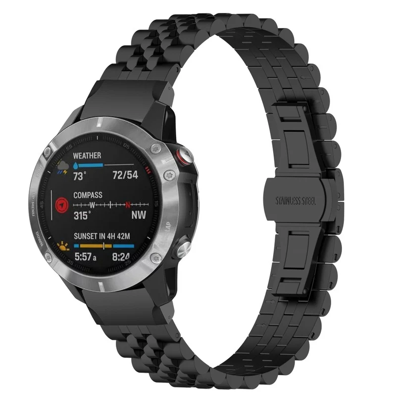 Garmin Fenix 7 / 7 Solar / Sapphire Solar / 6 stainless steel strap with tool - Silver / Black