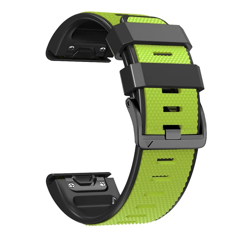 Diamond Texture Dual-Color Silicone Watch Band for Garmin Fenix X-series - Black+Red