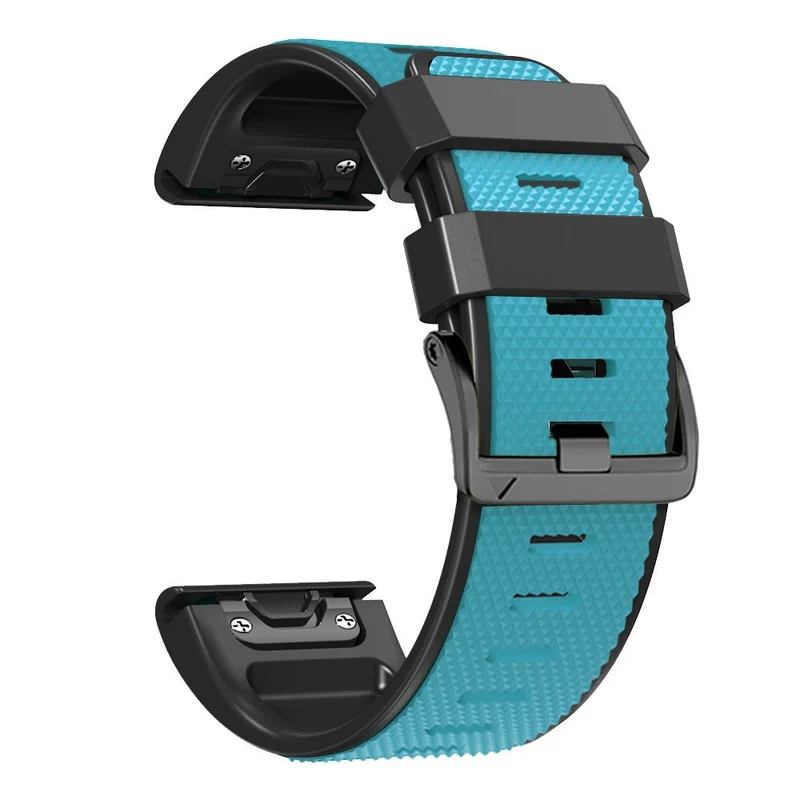 Diamond Texture Dual-Color Silicone Watch Band for Garmin Fenix X-series - Black+Red