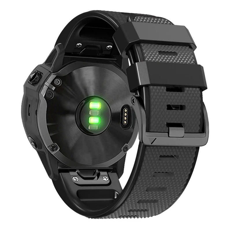 Diamond Texture Dual-Color Silicone Watch Band for Garmin Fenix X-series - Black+Red