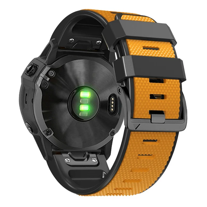 Diamond Texture Dual-Color Silicone Watch Band for Garmin Fenix X-series - Black+Red