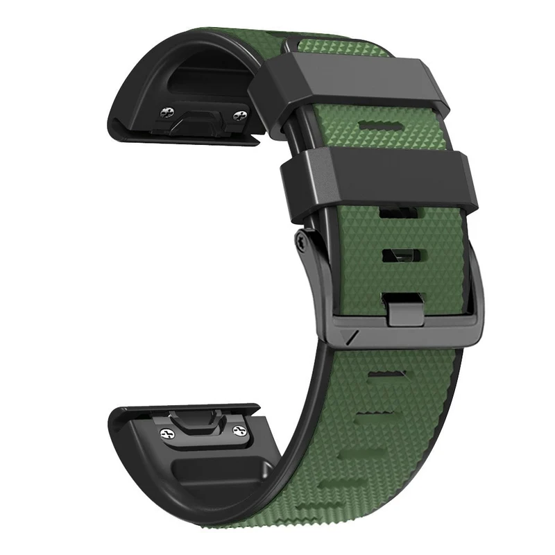 Diamond Texture Dual-Color Silicone Watch Band for Garmin Fenix X-series - Black+Red