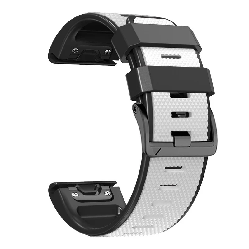 Diamond Texture Dual-Color Silicone Watch Band for Garmin Fenix X-series - Black+Red