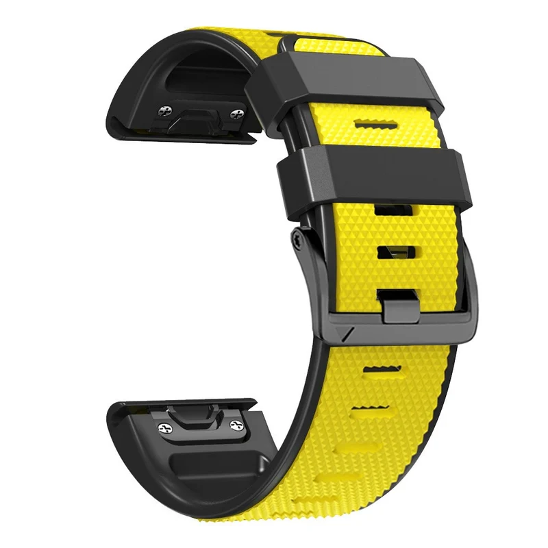Diamond Texture Dual-Color Silicone Watch Band for Garmin Fenix X-series - Black+Red