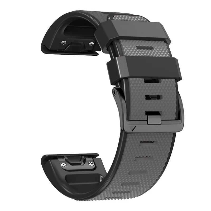 Diamond Texture Dual-Color Silicone Watch Band for Garmin Fenix X-series - Black+Red