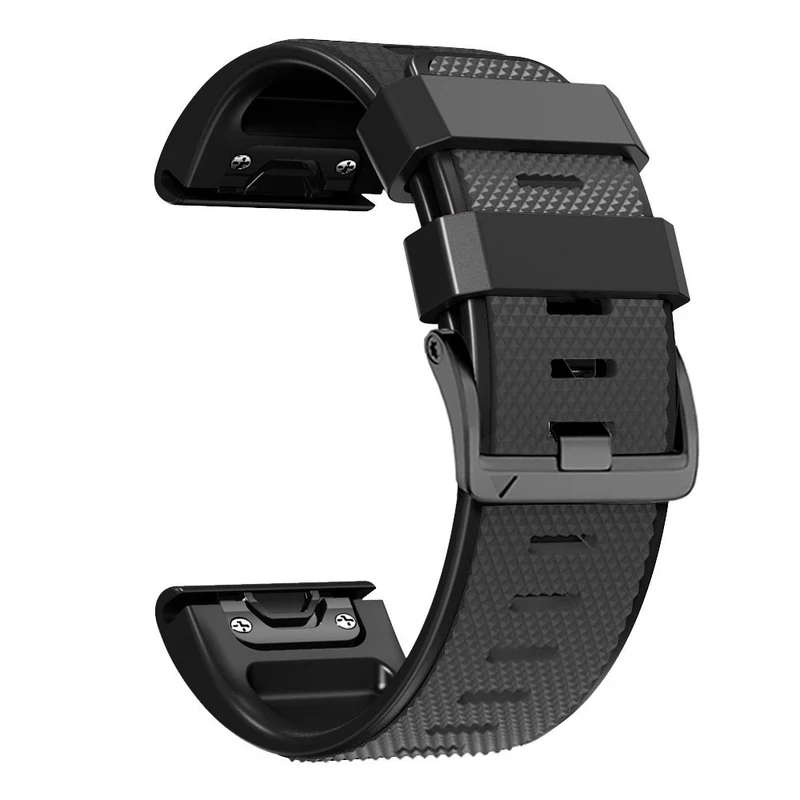 Diamond Texture Dual-Color Silicone Watch Band for Garmin Fenix X-series - Black+Red