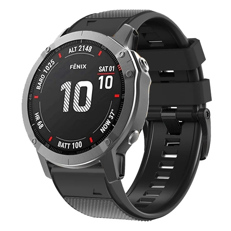 Diamond Texture Dual-Color Silicone Watch Band for Garmin Fenix X-series - Black+Red