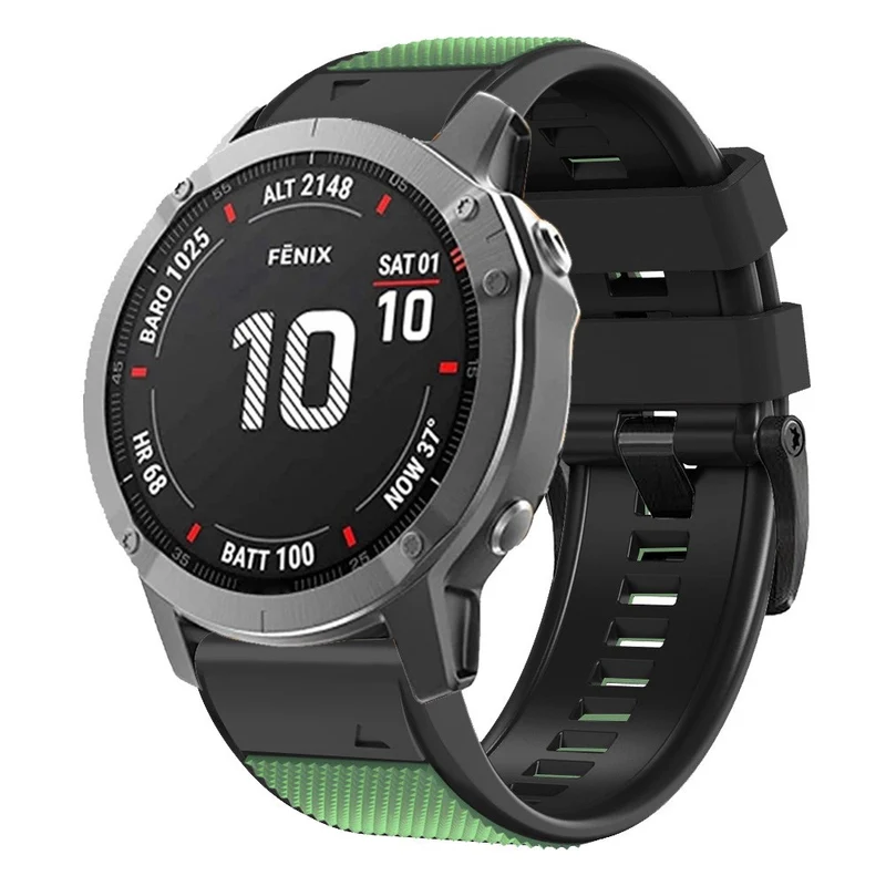 Diamond Texture Dual-Color Silicone Watch Band for Garmin Fenix X-series - Black+Red