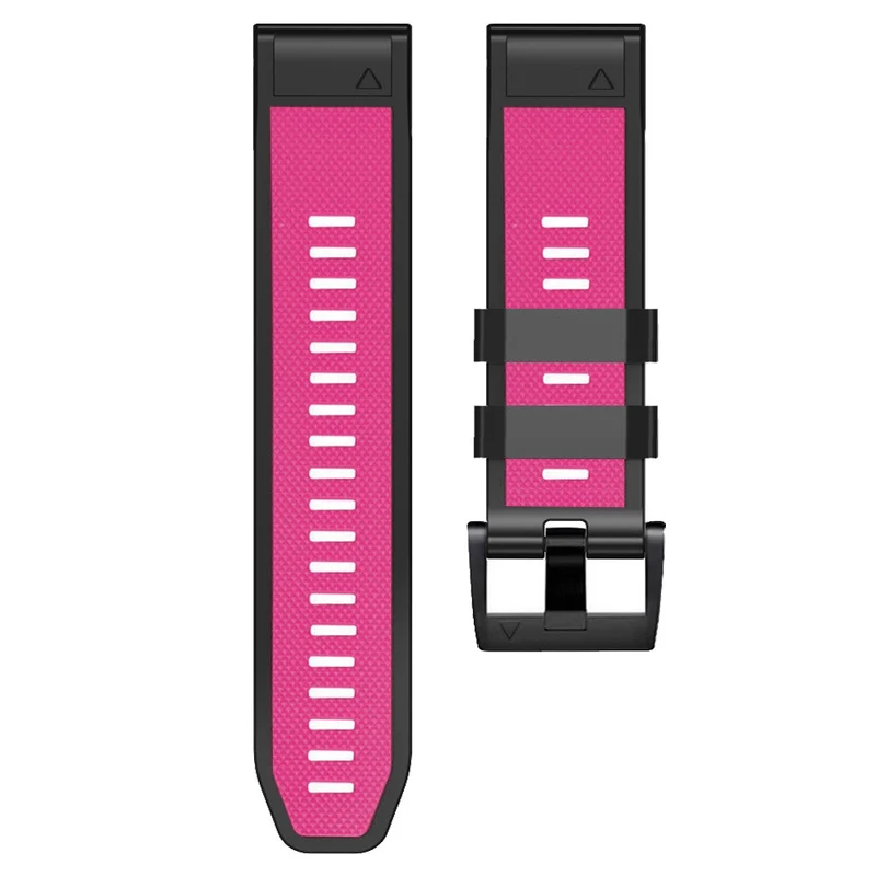 Diamond Texture Dual-Color Silicone Watch Band for Garmin Fenix X-series - Black+Red