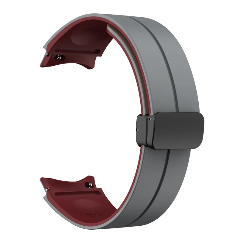 Silicone Dual-Color Magnetic Watch Band for Samsung Galaxy Watches - Orange+Black