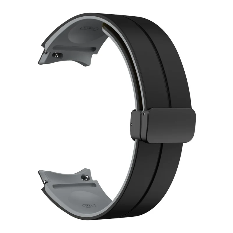 Silicone Dual-Color Magnetic Watch Band for Samsung Galaxy Watches - Orange+Black