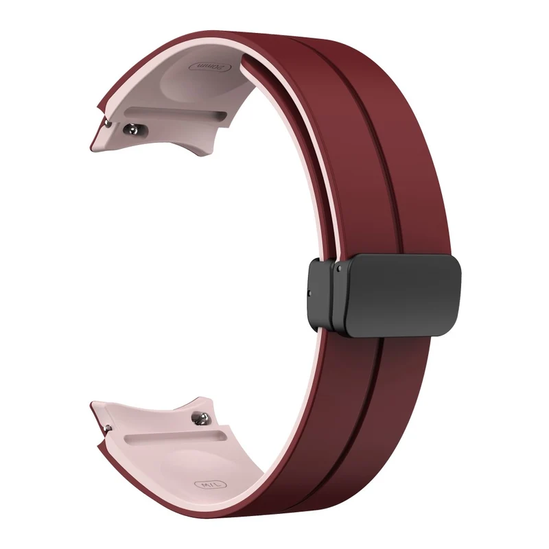 Silicone Dual-Color Magnetic Watch Band for Samsung Galaxy Watches - Orange+Black