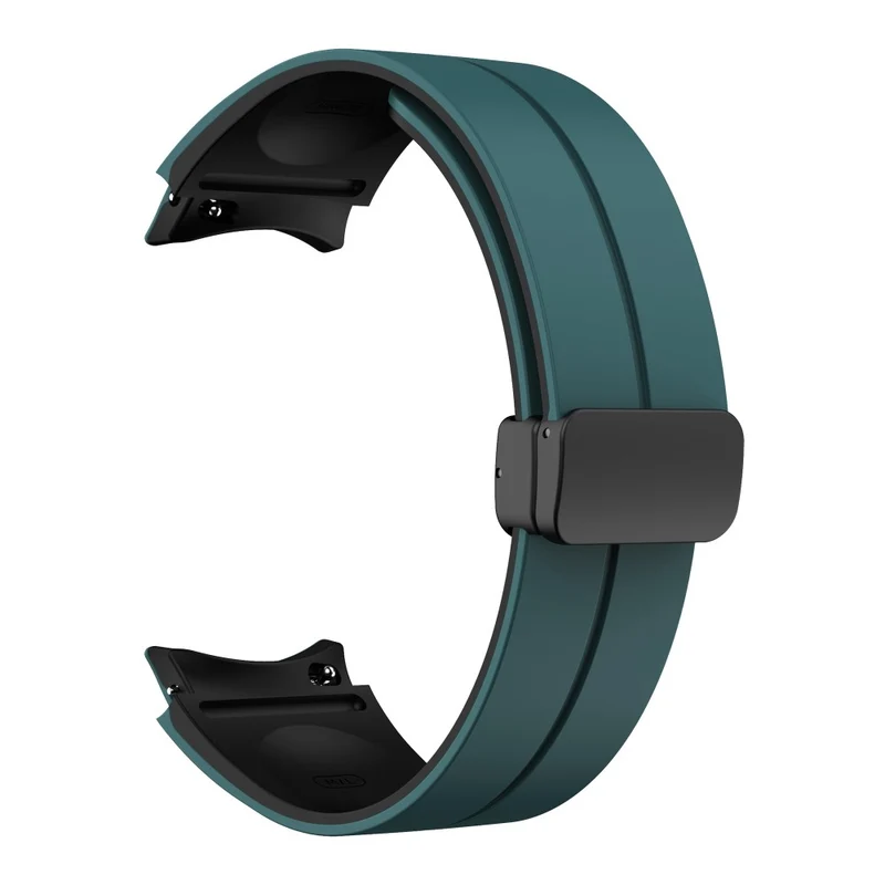 Silicone Dual-Color Magnetic Watch Band for Samsung Galaxy Watches - Orange+Black