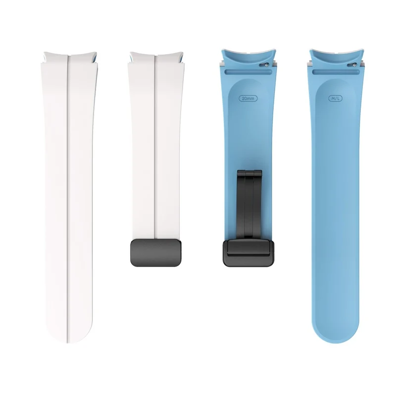 Silicone Dual-Color Magnetic Watch Band for Samsung Galaxy Watches - Orange+Black