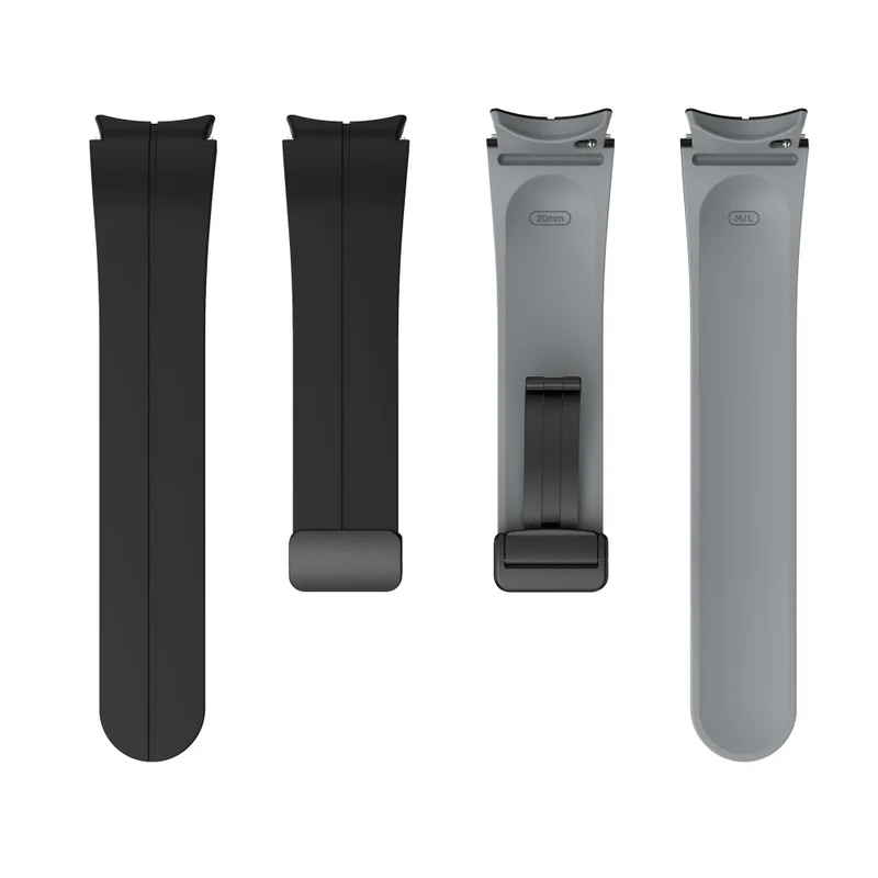 Silicone Dual-Color Magnetic Watch Band for Samsung Galaxy Watches - Orange+Black