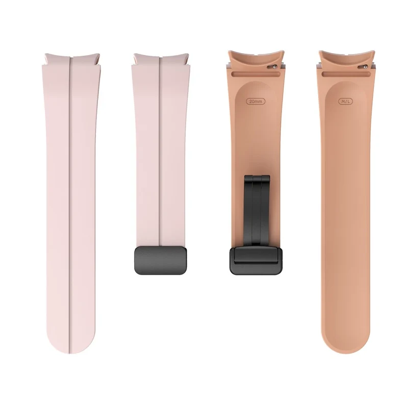 Silicone Dual-Color Magnetic Watch Band for Samsung Galaxy Watches - Orange+Black