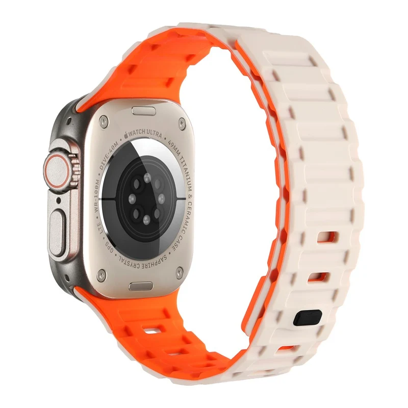 Silicone Band for Apple Watch - White+Black
