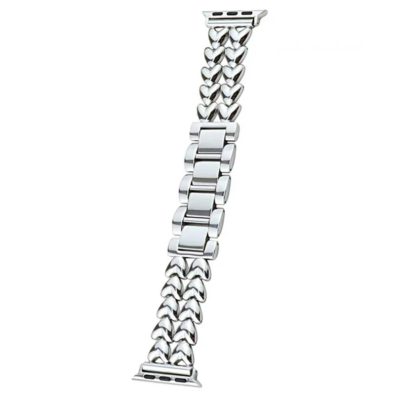 Heartlink Metal Watch Band for Apple Watch (42mm/44mm) Double-row Heart Bracelet Strap