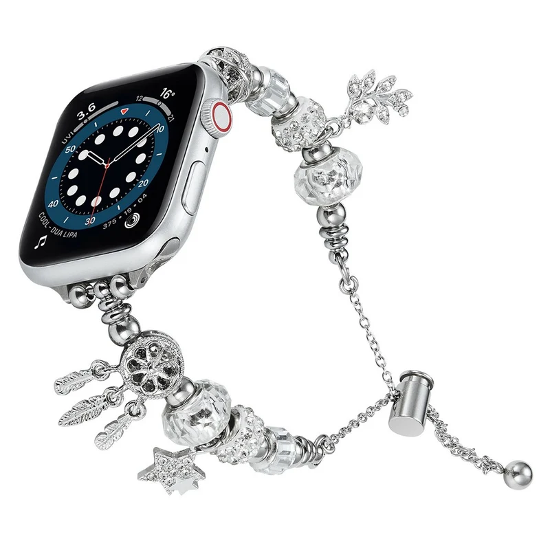Beaded Bracelet Band for Apple Watch - Pink / Heart