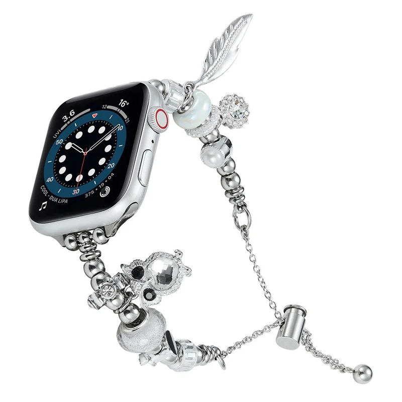 Beaded Bracelet Band for Apple Watch - Pink / Heart