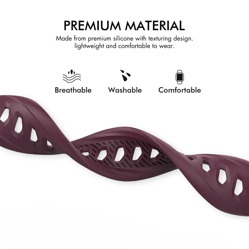 AHASTYLE WA10 Apple Watch Series 8 (41mm) silicone strap - Wine Red