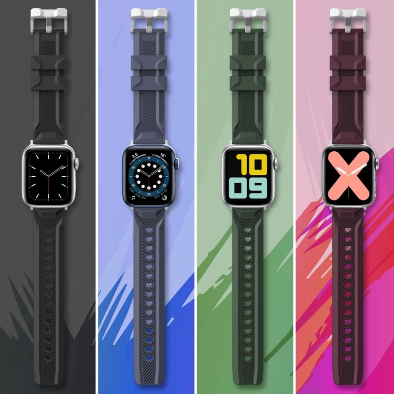 AHASTYLE WA10 Apple Watch Series 8 (41mm) silicone strap - Wine Red