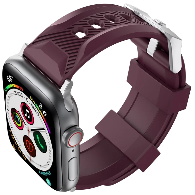AHASTYLE WA10 Apple Watch Series 8 (45mm) / Watch Ultra silicone strap - Wine Red