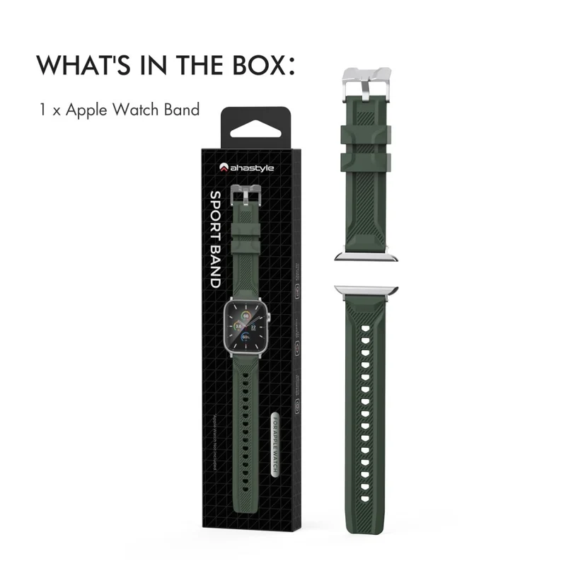 AHASTYLE WA10 Apple Watch Series 8 (45mm) / Watch Ultra silicone strap - Wine Red