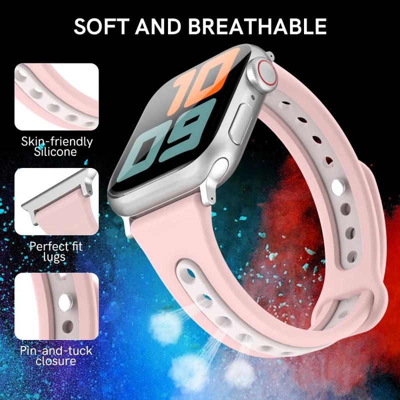 AHASTYLE WA13 Apple Watch Series 8 (41mm) dual color silicone strap
