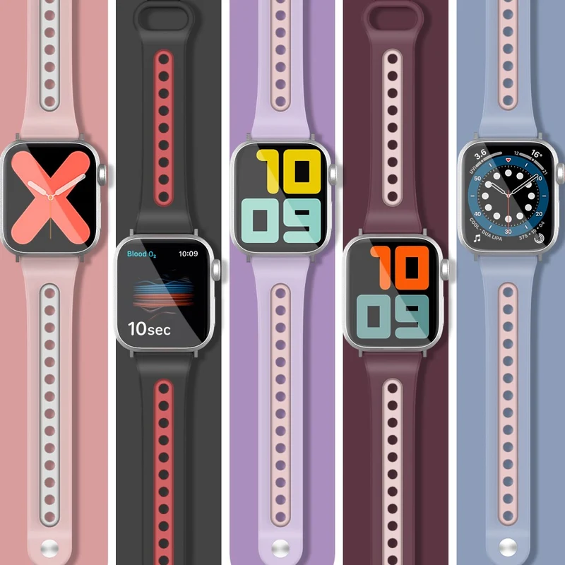 AHASTYLE WA13 Apple Watch Series 8 (41mm) dual color silicone strap