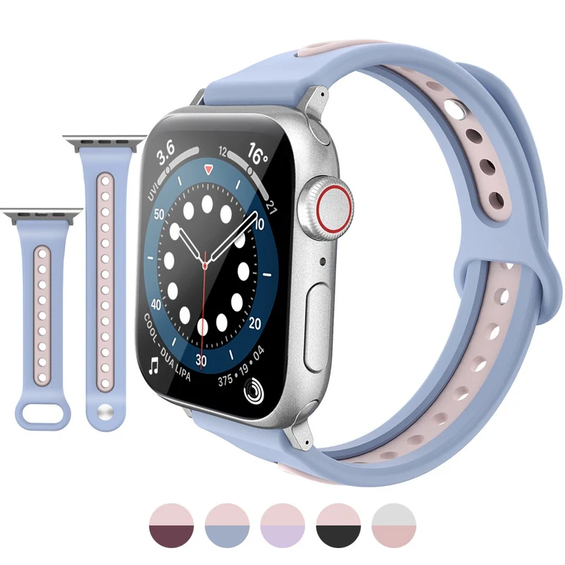 AHASTYLE WA13 Apple Watch Series 8 (45mm) / Watch Ultra dual color silicone strap
